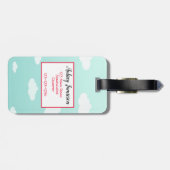 Schattig gepersonaliseerd roze meisje boho bloem p bagagelabel (Achterkant horizontaal)