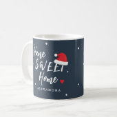 Schattig gepersonaliseerd thuis zoete thuis script koffiemok (Voorkant links)