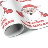 Schattig Gepersonaliseerd Van Kerstman Cadeaupapier (Rol Hoek)