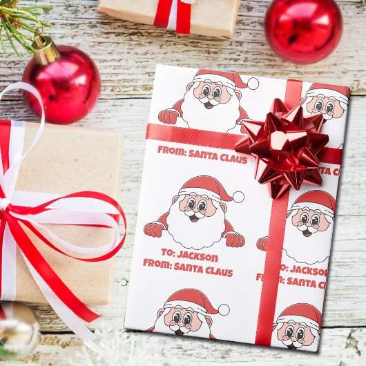 Schattig Gepersonaliseerd Van Kerstman Cadeaupapier