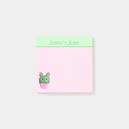 Schattig Gepersonaliseerde Cactus Succulente Plant Post-it® Notes (Voorkant)