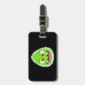 Schattig gepixelde eimonster bagagelabel (Voorkant verticaal)