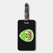 Schattig gepixelde eimonster bagagelabel (Achterkant verticaal)