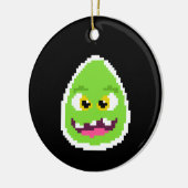 Schattig gepixelde eimonster keramisch ornament (Links)