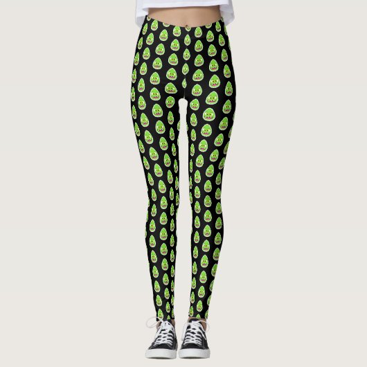 Schattig gepixelde eimonster leggings (Voorkant)