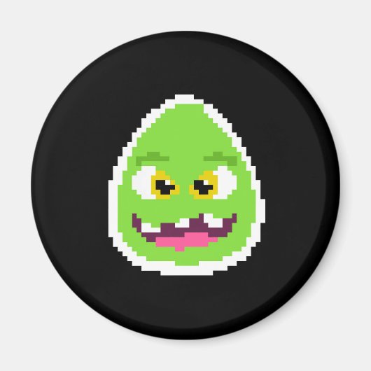 Schattig gepixelde eimonster magneet (Voorkant)