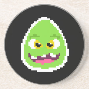 Schattig gepixelde eimonster zandsteen onderzetter