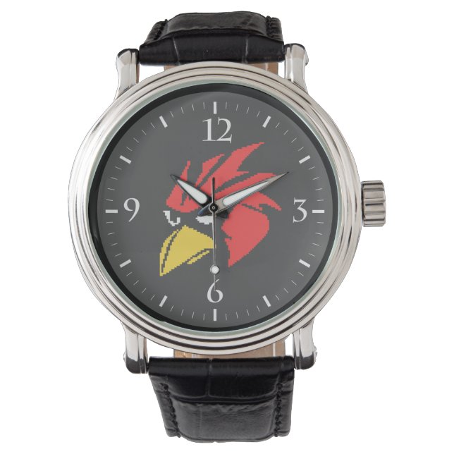 Schattig gepixelde vogelgezicht horloge (Voorkant)