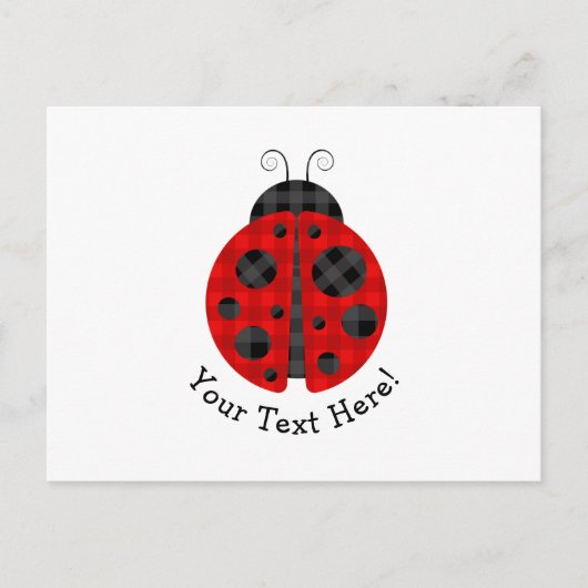 Schattig gerangschikt vlakladybug grafisch pictogr briefkaart (Voorkant)