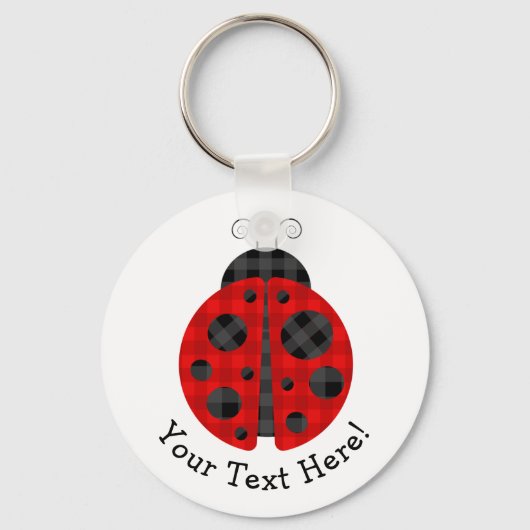 Schattig gerangschikt vlakladybug grafisch pictogr sleutelhanger (Voorkant)