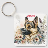 Schattig-German Shepherd Dog Sleutelhanger (Voorkant)