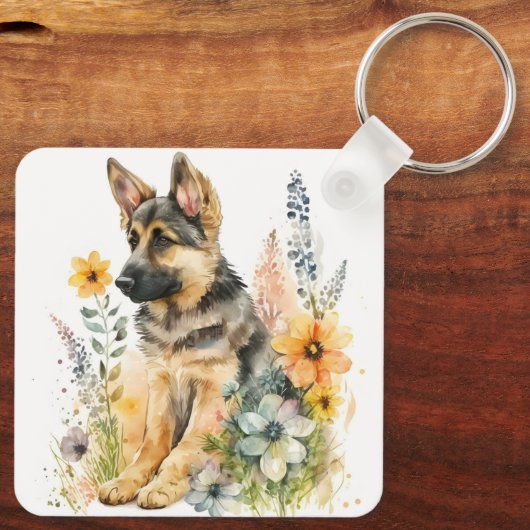 Schattig-German Shepherd Dog Sleutelhanger (Achterkant)
