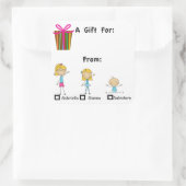 Schattig geschenk Label met 3 Kinder namen Sticker (Tas)