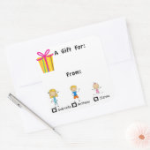 Schattig geschenk Label met 3 Kinder namen Sticker (Envelop)