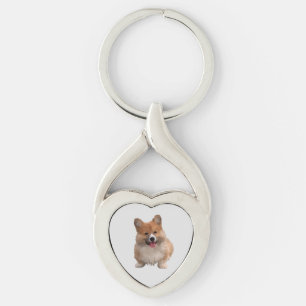 Schattig geschilderd Welsh Corgi hart Sleutelhange Sleutelhanger