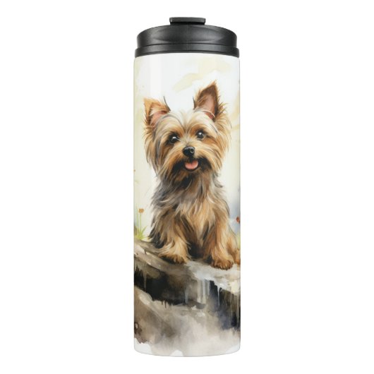 Schattig geschilderd Yorkie hond Thermosbeker (Voorkant)