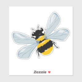 Schattig geschilderde bijenillustratie sticker