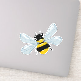 Schattig geschilderde bijenillustratie sticker