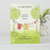 Schattig Geslacht Neutraal Babykleding Douche Kaart (Staand voorkant)