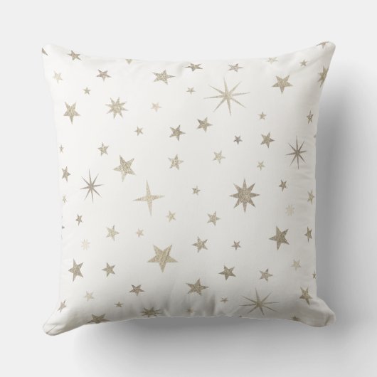      Schattig geslacht neutraal wit zilveren ster  Kussen (Achterkant)