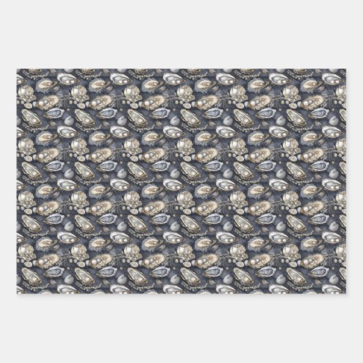 schattig gevlekt oesters en parels inpakpapier vel (Voorkant)