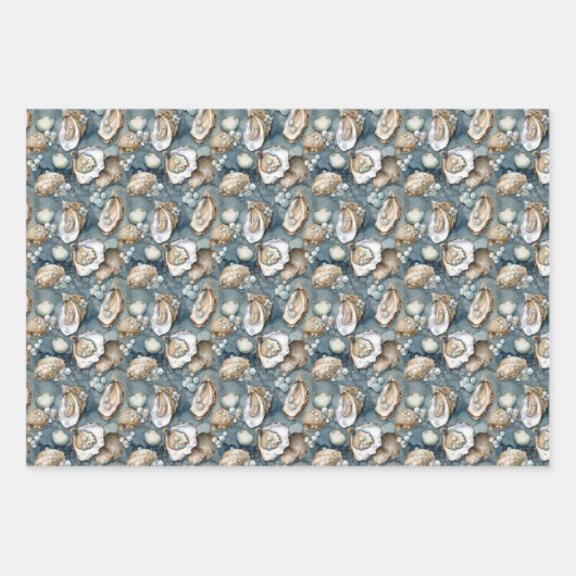 schattig gevlekt oesters en parels inpakpapier vel (Voorkant 2)