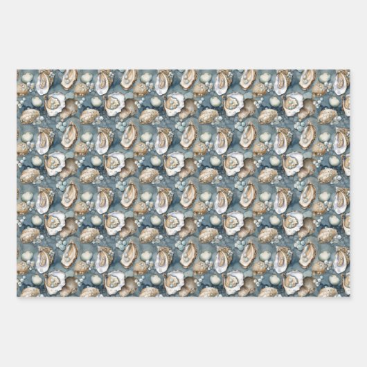 schattig gevlekt oesters en parels inpakpapier vel (Voorkant)