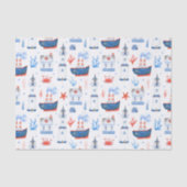 schattig gevlekte strandvuurtoren mengen patroon tissuepapier (Voorkant)
