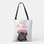 Schattig Geweldige Verblijf Waterverf Kroon Tote Bag (Achterkant)