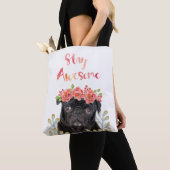 Schattig Geweldige Verblijf Waterverf Kroon Tote Bag (Dichtbij)