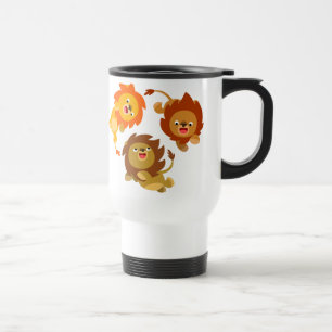Schattig Gewichtloos Carton Leeuwen Forensenmok Reisbeker