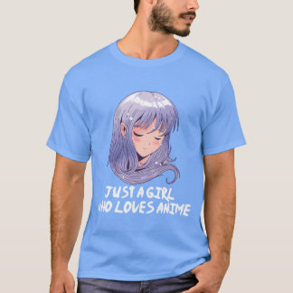 Schattig gewoon een meisje dat van anime houdt Jap T-shirt