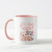 Schattig Gewoon een meisje dat van katten houd Sch Mok (Links)