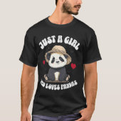 Schattig gewoon een meisje dat van panda's houdt m t-shirt (Voorkant)