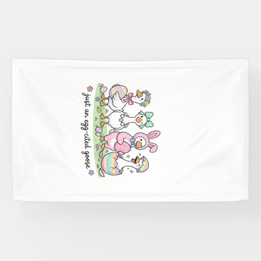 Schattig gewoon een opgewonden gans Pasen meisje v Spandoek (Horizontaal)