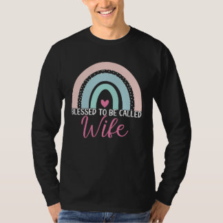 Schattig Gezegend Om Echtgenote Boho Regenboog Moe T-shirt
