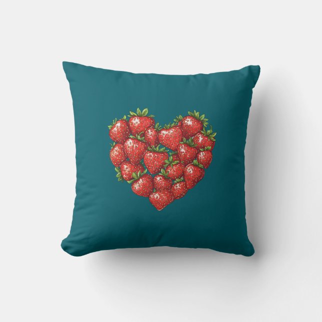 Schattig Gezellig Modern Romantisch Chic Aardbei H Kussen (Voorkant)