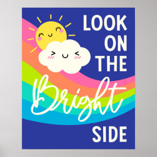 Schattig gezicht aan de positieve kant poster