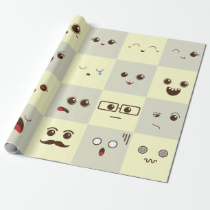 Schattig gezicht cadeaupapier