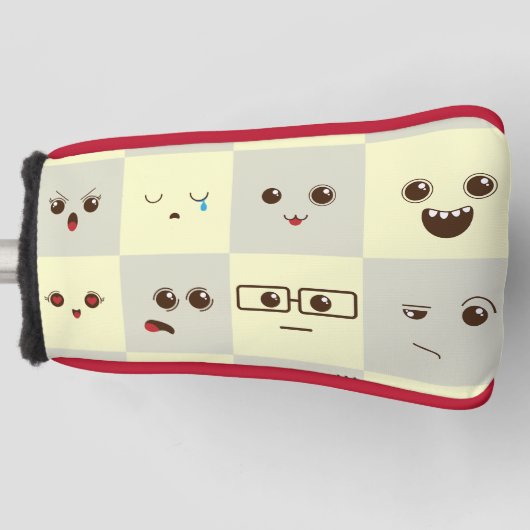 Schattig gezicht golfheadcover (Voorkant)
