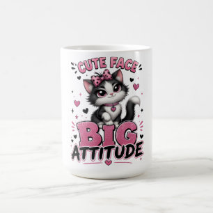 Schattig Gezicht Grote Attitude Brutaal Kat Citaat Koffiemok