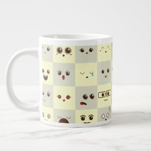Schattig gezicht grote koffiekop