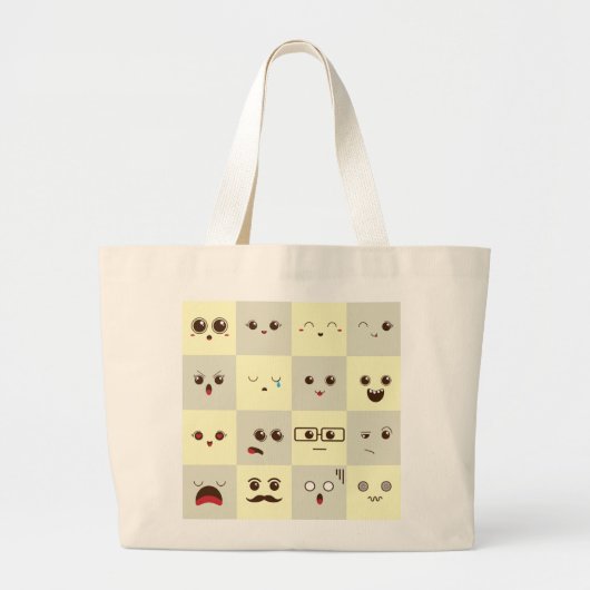 Schattig gezicht grote tote bag (Voorkant)