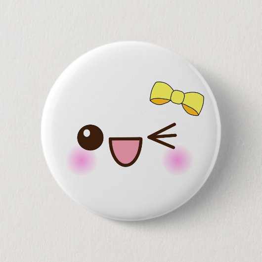 schattig gezicht in kawaï ronde button 5,7 cm (Voorkant)