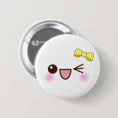 schattig gezicht in kawaï ronde button 5,7 cm (Voorkant /achterkant)