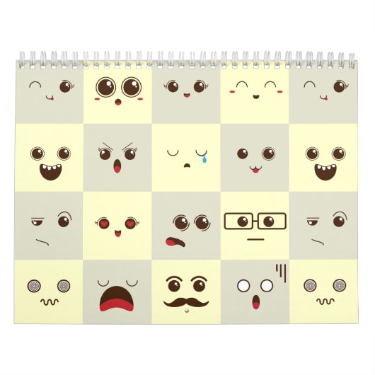 Schattig gezicht kalender (Hoes)