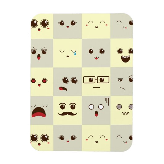 Schattig gezicht magneet (Verticaal)
