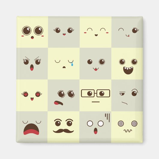 Schattig gezicht magneet (Voorkant)