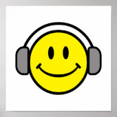 schattig gezicht met een hoofdtelefoon poster (Voorkant)