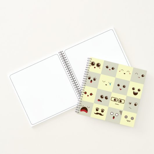 Schattig gezicht notitieboek (Binnen)